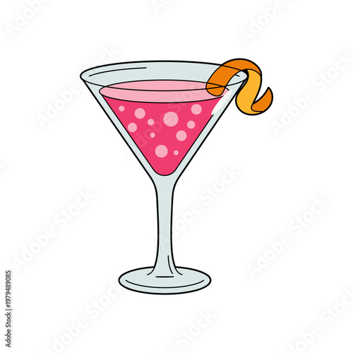 Pink Cocktail Illustration