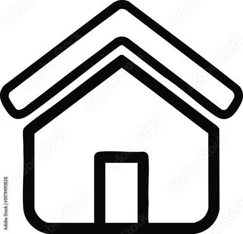 Home house outline icon for homepage navigation