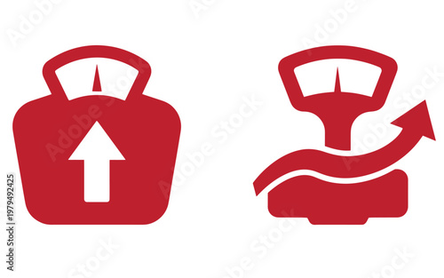 Red weight loss increasing and decreasing scales