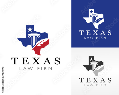 texas law firm logo design vector illustration
