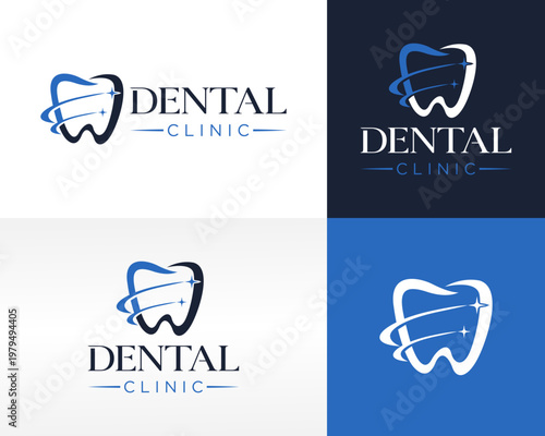 dental logo, dental clinic logo design vector
