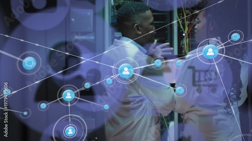 Digital network and global shipping business concept in a digitally generated video.