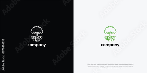 Minimalist Tree Logo Design Template