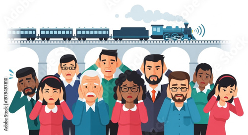 Diverse Group of People Commuting.