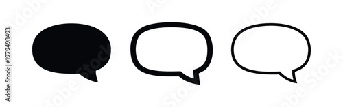 Single Speech Bubble Comment Icon Set for Digital Communication