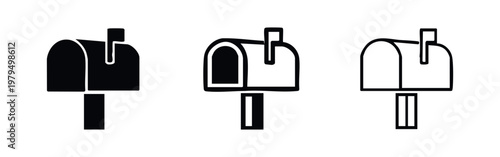 Postbox Mailbox Icon Set for Letter and Postal Delivery Services