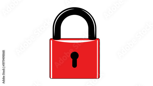 Red Open Padlock Icon.