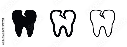 Cracked Tooth Icon Set