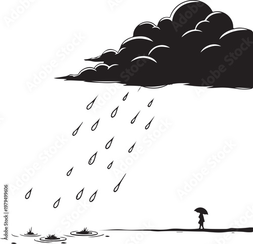 Black and white of person with