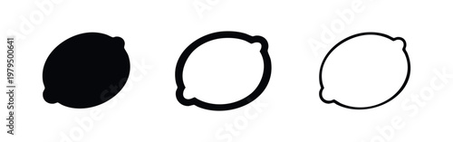 Lemon Citrus Fruit Food Icon Set