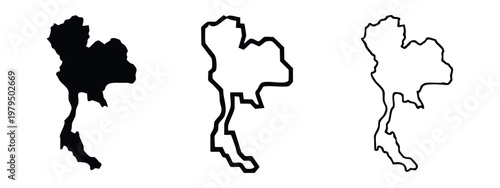 Thailand Map with Flag Elements