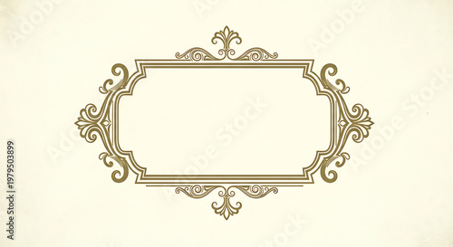 A beautiful, ornate gold frame on a cream background, perfect for adding a touch of elegance to any room.