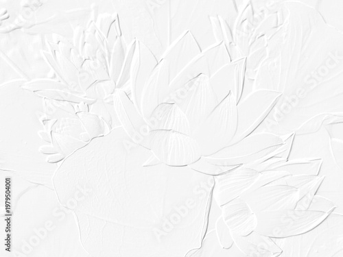 Embossed image of flowers.