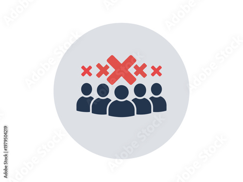 Denied applicants group icon with flat design applicants rejected