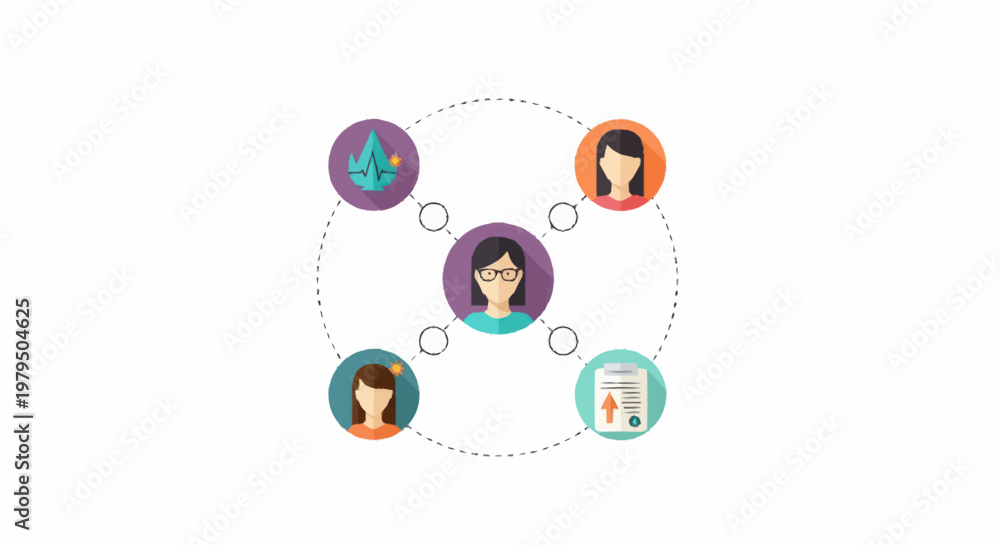Fototapeta premium Diverse group of people connected in a network.