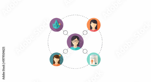 Diverse group of people connected in a network.