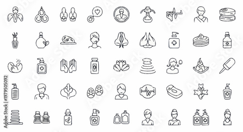 Collection of Spa and Wellness Icons.