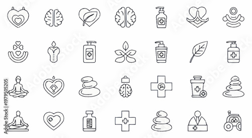 Collection of Health and Wellness Icons.