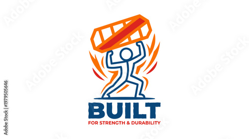 Strong Figure Lifting Block Symbolizing Strength and Durability