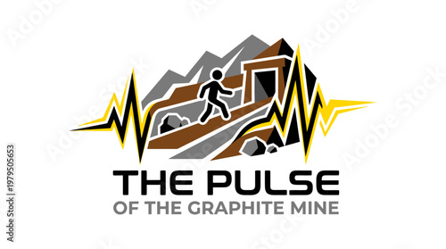 Graphic Design of Mining Company Depicting Worker and Mountains