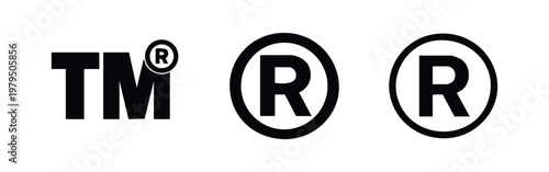 Registered Trademark and Trademark Legal Symbols Set