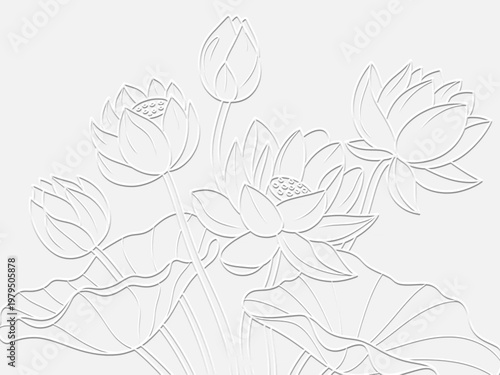 Embossed image of flowers.
