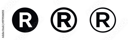 Registered trademark symbol icon set in various styles