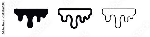 Melting liquid or dripping paint symbol icon set