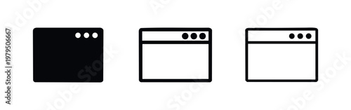 Set of Browser Window Icons Web Interface Elements