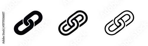 Chain Link Icons Set for Hyperlink and Connection