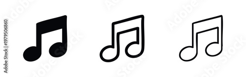 Music Note Icons Set for Multimedia and Sound Applications