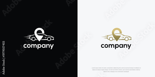 Car Location Logo Design Vector