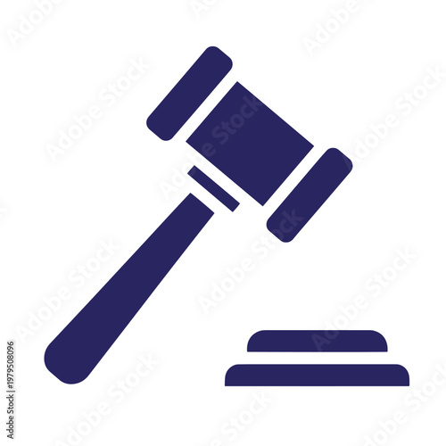 Dark blue gavel and sound block judicial symbol court