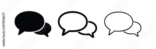 Oval speech bubble icons for chat messaging and communication design