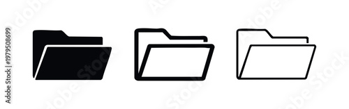 Open File Folder Document Storage Icon Set