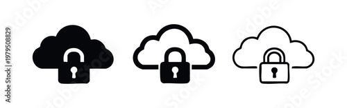 Secure Cloud Data Access with Lock Icon Set