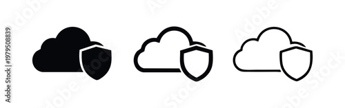 Cloud Computing Security and Protection Symbol Set