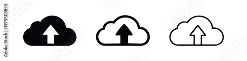 Cloud Computing Upload Arrow Icon Set