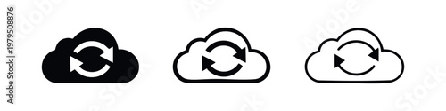 Cloud Synchronization and Backup Refresh Icon Set