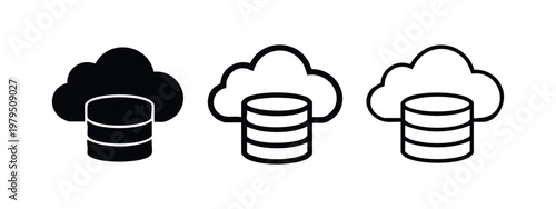 Cloud Database and Server Storage Icon Set