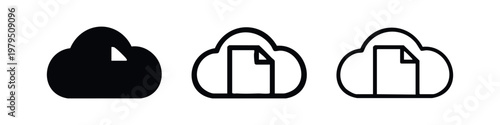 Cloud Document and File Storage Icon Set