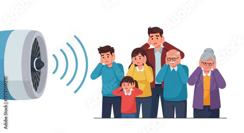 Family covering their ears.