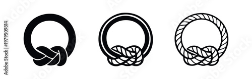 Decorative Rope Frame with Reef Knot Icons