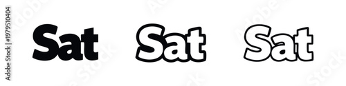 Saturday Sat Abbreviation Typography Icons for Planners
