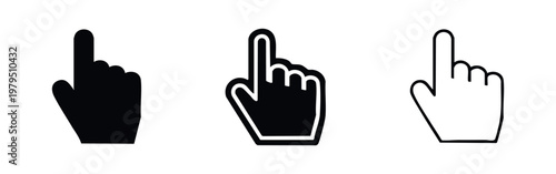 Finger Pointing Upwards Gesture Icons Vector Graphic