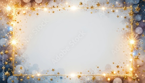 Elegant Abstract Background with Sparkling Stars and Soft Bokeh Effect for Celebratory Events