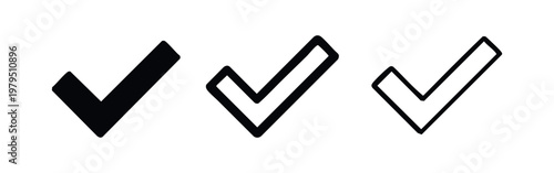 Hand Drawn Style Checkmark Icons for Success and Approval Marking