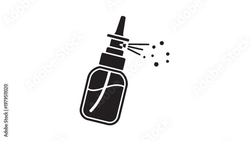 Syringe with water splash droplets vector illustration flat design medical icon