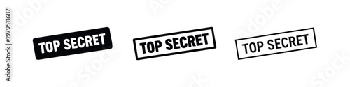 Confidential Top Secret Message Stamp Set Vector Icons