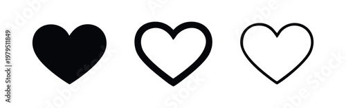 Minimalist Heart Symbol Icons Collection for Valentine and Love